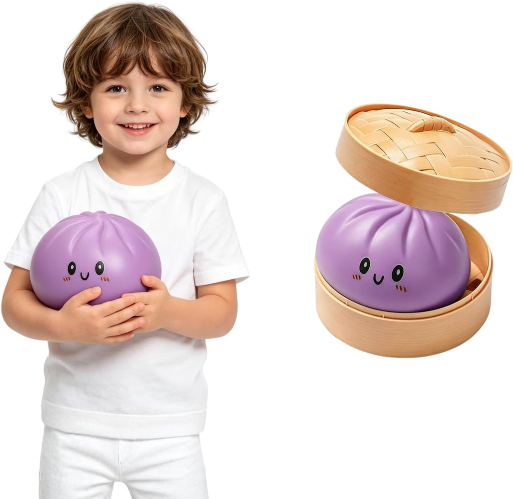 Giant Dumpling Cute Squishy Stress Ball,Jumbo Soft Slow Rising Dumpling Stress Ball,Large Dumpling Cute Squishy,Stress Relief Desk for Office Home Study Adults(Colorful L: 25Cm/10 Inch（No Basket）