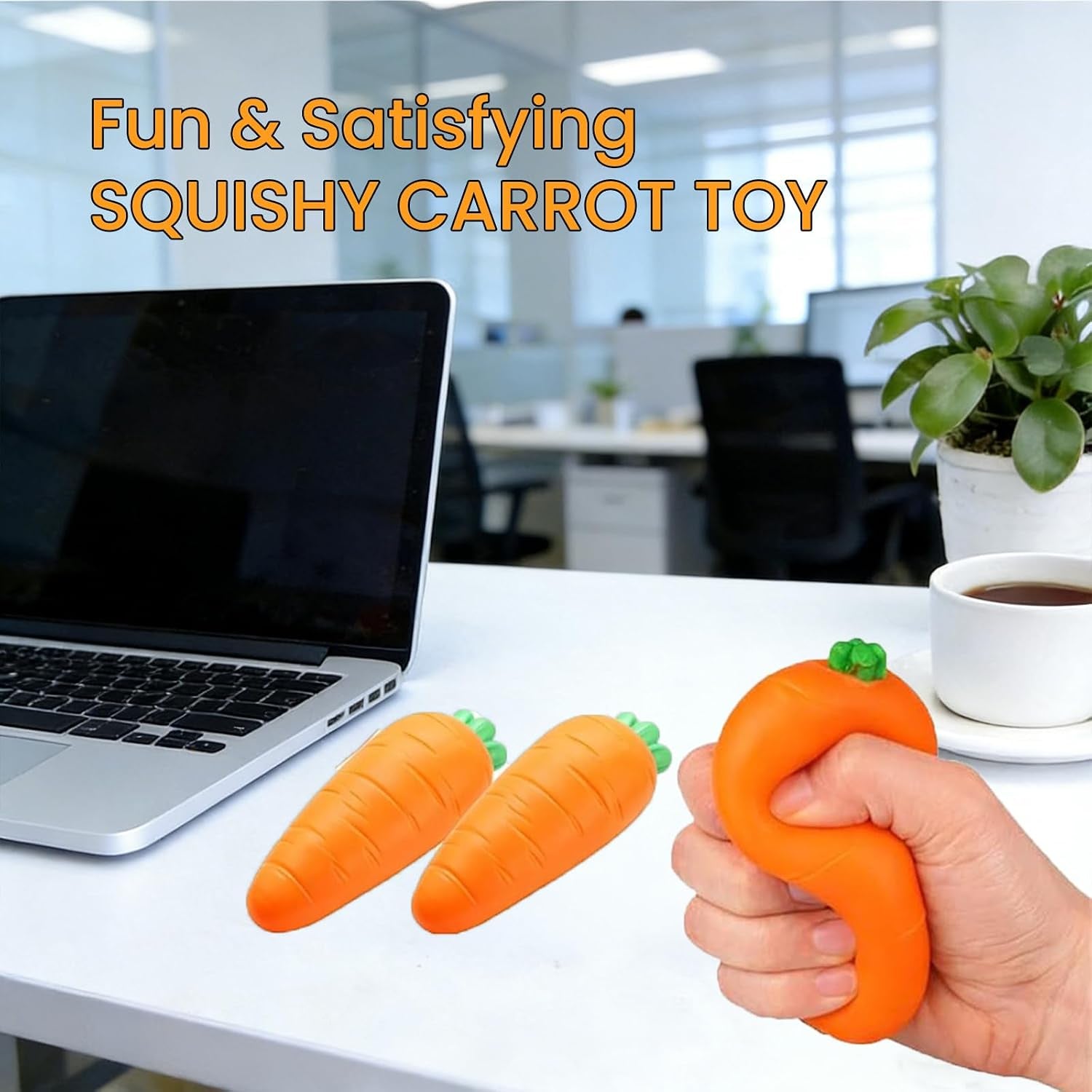 Carrot Squishy Stress Ball,5.5Inch(1Pcs) | Squi Shy Vegetable Ultra Squishy and Moldable Slow Rise Relaxing Sensory Fidget Stress for Anxiety Relief Orange(1Pcs)