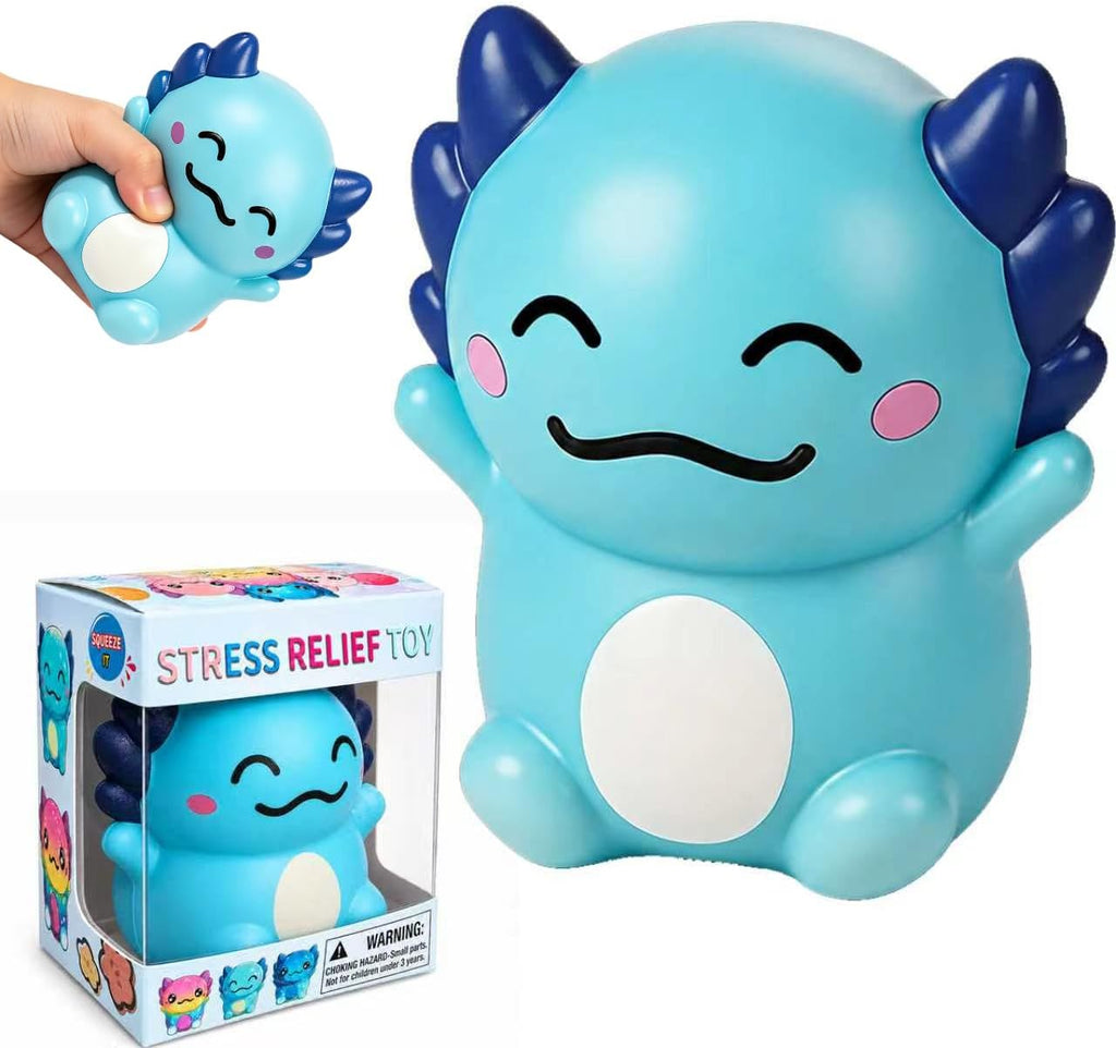 Big Axolotl Squishy, Slow Rising Squishy, Big Axolotl Squishy Fidget Toys, Big Axolotl Squishies for Adult, Party Favors, Birthday Gifts Stocking Stuffers (Dark Blue)