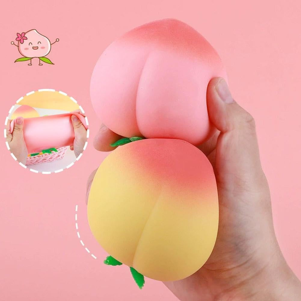 Peach Peach Toys Slow Rising Soft Peach Fruit Toy, Stress Relief Squishy(Pink)