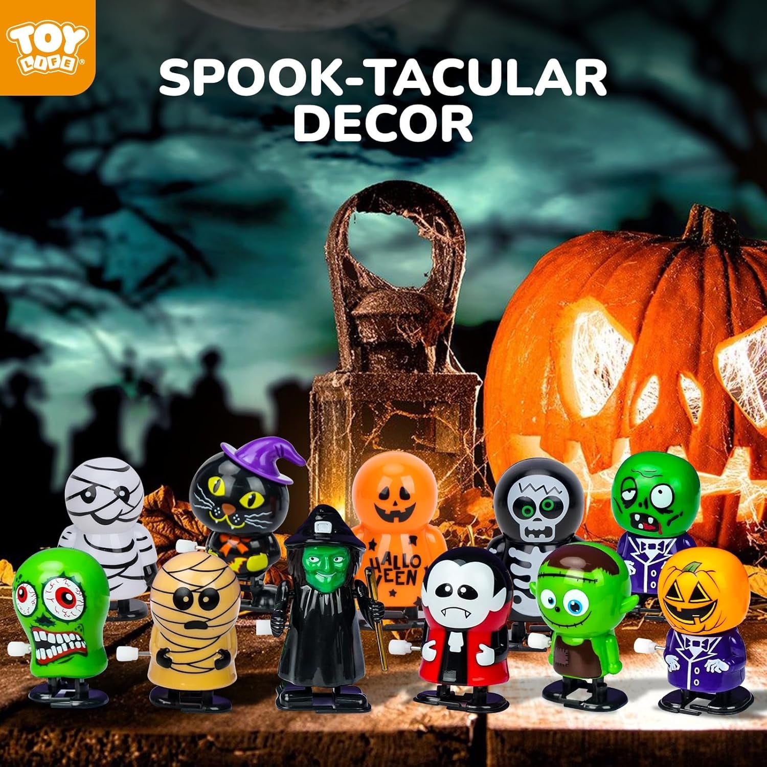 13 Pcs Halloween Wind up Toys Halloween Party Favors for Kids Toddler Halloween Bulk Toys for Treat Bags Halloween Goodies Bag Stuffers Fillers Halloween Treats Toys for Kids Boys Girls