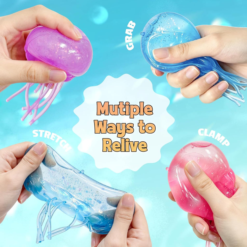 Jellyfish Squeeze Toy,2.16Inch Jellyfish Squishy Malt Filled Squishy Sensory Fidget Toy,Ultra Soft Moldable Slow Rise Stress Relief Toy for Adults Anxiety Relief(Blue)
