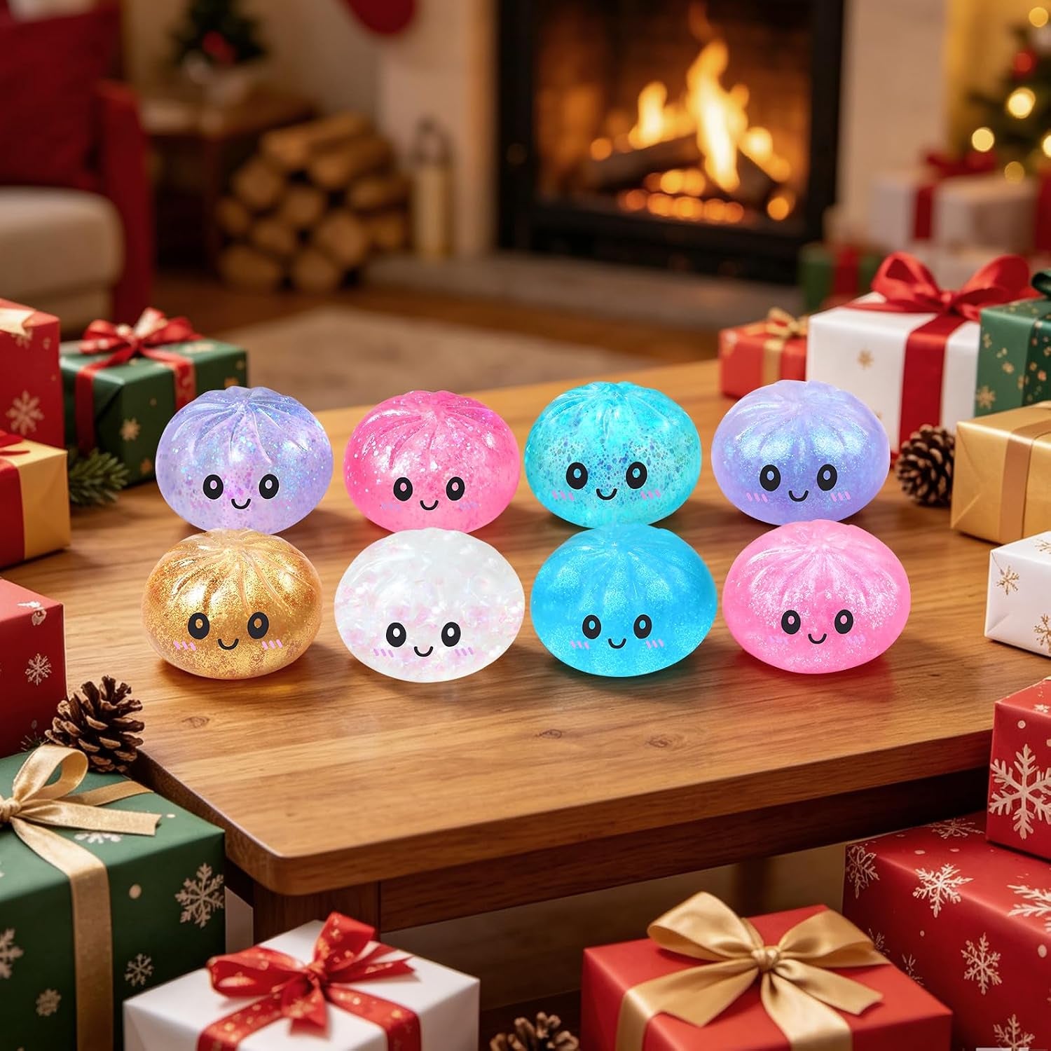 Glitter Squishy Fidget Toys,Viral Squeeze Toys for Teens Adults | Stress Ball Squishies for Halloween,Travel Toy,Christmas Stocking Stuffer