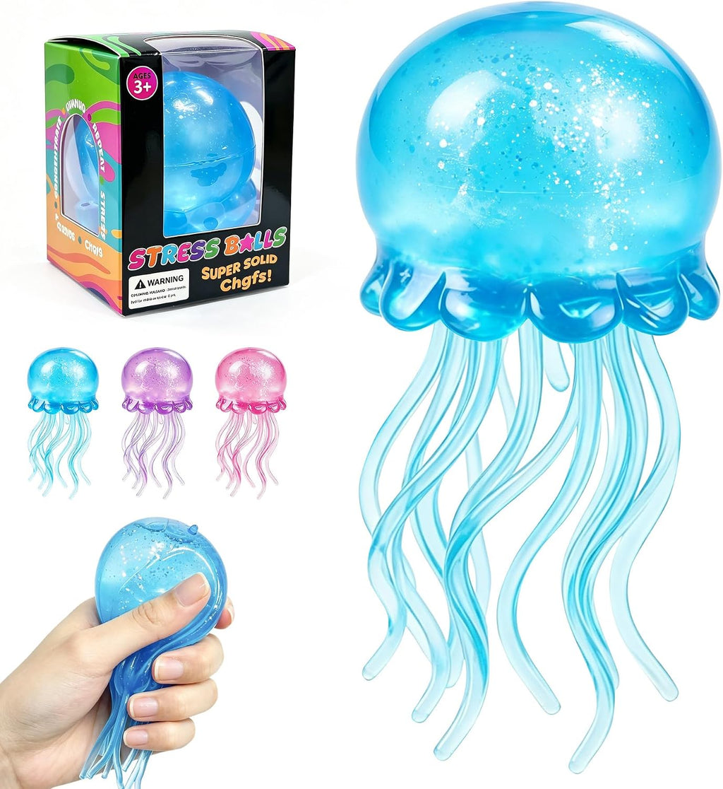 Jellyfish Squeeze Toy,2.16Inch Jellyfish Squishy Malt Filled Squishy Sensory Fidget Toy,Ultra Soft Moldable Slow Rise Stress Relief Toy for Adults Anxiety Relief(Blue)