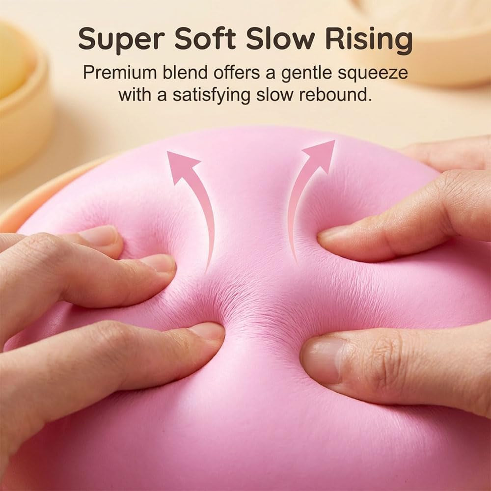 Giant Dumpling Cute Squishy Stress Ball,Jumbo Soft Slow Rising Dumpling Stress Ball,Large Dumpling Cute Squishy,Stress Relief Desk for Office Home Study Adults(Colorful L: 25Cm/10 Inch（No Basket）