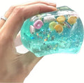 Ocean Ice Cube Squishy Glitter Squeeze Stress Balls – Soft Stretchy Squeeze Ball for Adults Anxiety Relief