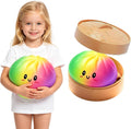 Giant Dumpling Cute Squishy Stress Ball,Jumbo Soft Slow Rising Dumpling Stress Ball,Large Dumpling Cute Squishy,Stress Relief Desk for Office Home Study Adults(Colorful L: 25Cm/10 Inch（No Basket）