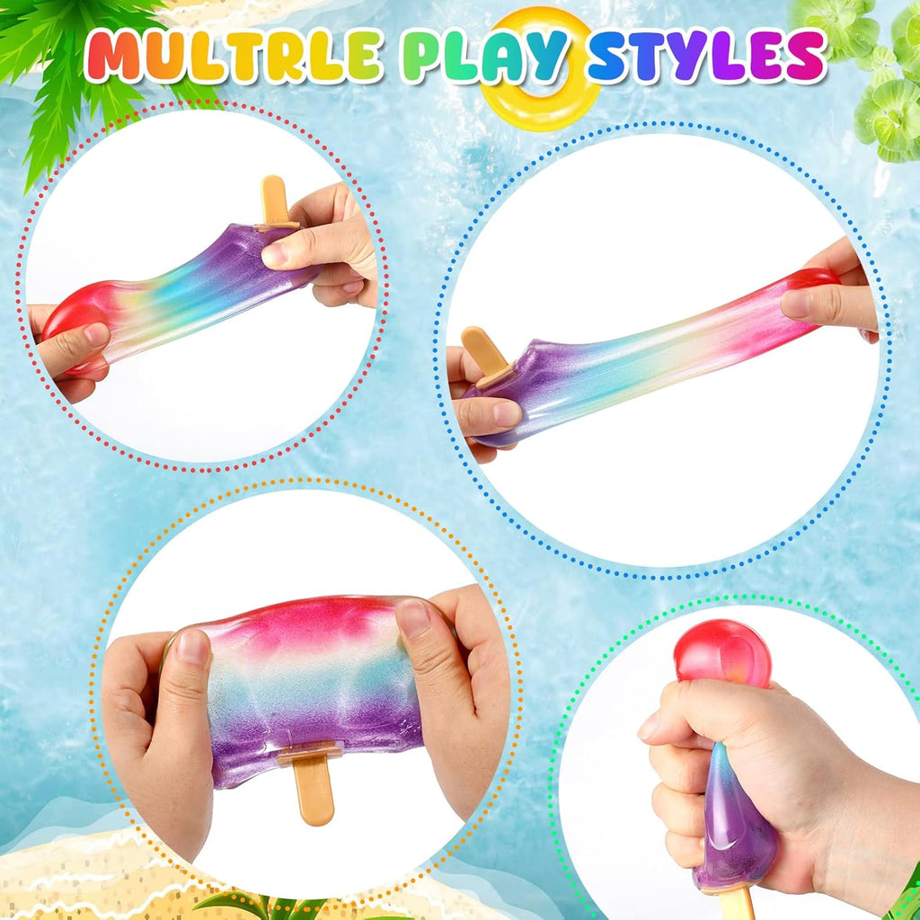 Popsicle Squishy Sugar Ice Cream Squishies Squeeze Toys | Slow Rising Texture,Leakproof Structure, Soft Tactile Feel for Kids Teens Adults Travel,Office Study & Summer Classroom Prize