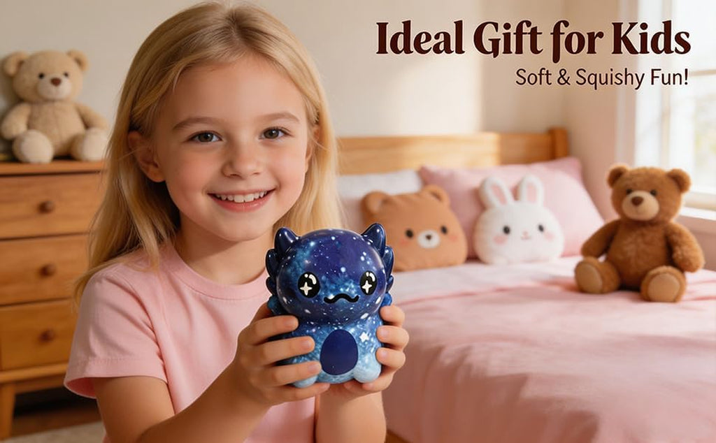 Big Axolotl Squishy, Slow Rising Squishy, Big Axolotl Squishy Fidget Toys, Big Axolotl Squishies for Adult, Party Favors, Birthday Gifts Stocking Stuffers (Dark Blue)