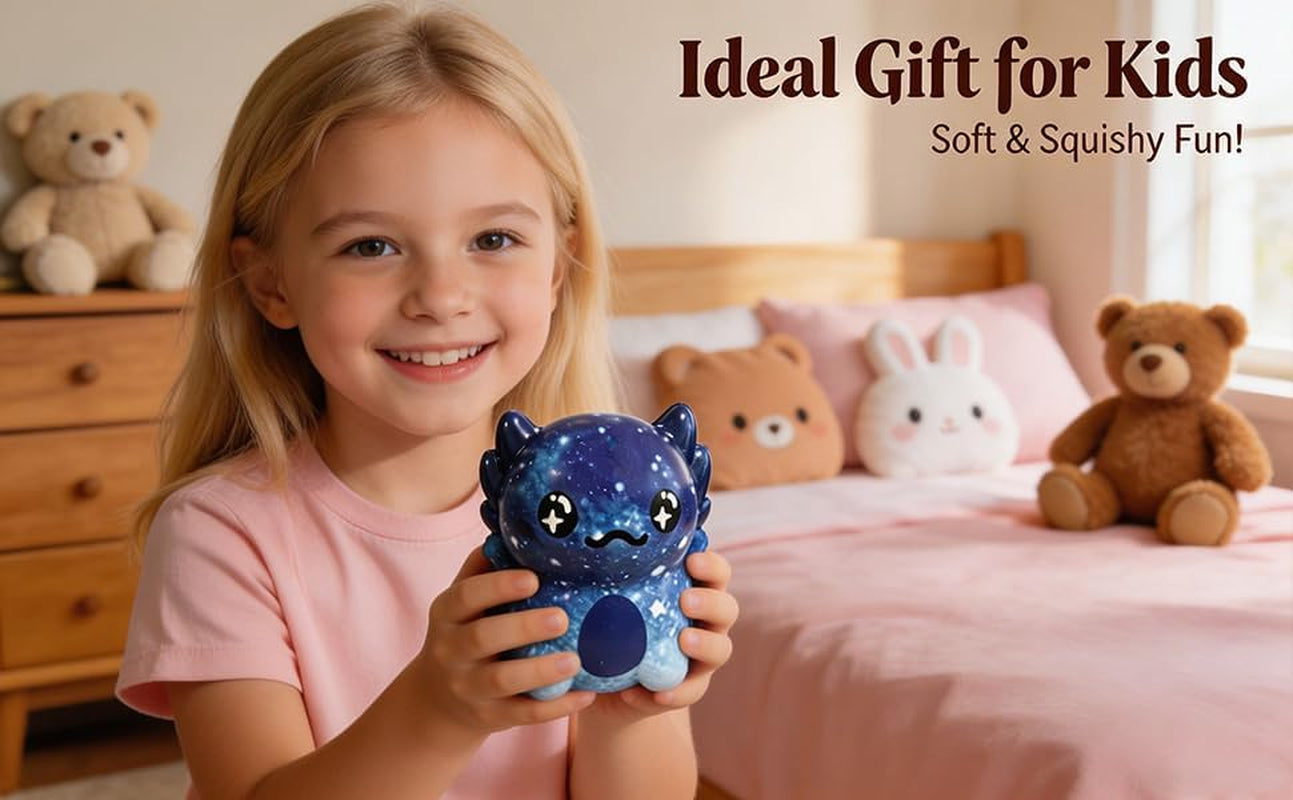 Big Axolotl Squishy, Slow Rising Squishy, Big Axolotl Squishy Fidget Toys, Big Axolotl Squishies for Adult, Party Favors, Birthday Gifts Stocking Stuffers (Dark Blue)