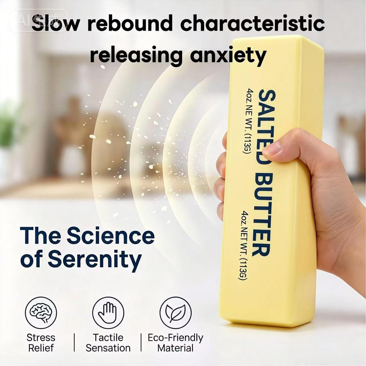 10In Giant Butter Squishy,Large Slow Rising Squishys,Big Squishy Butter Stress Relief Squeeze Toy, Large Butter Stick Stress Relief Slow Rising Fun for Anxiety Relief Party Favors(Larges)