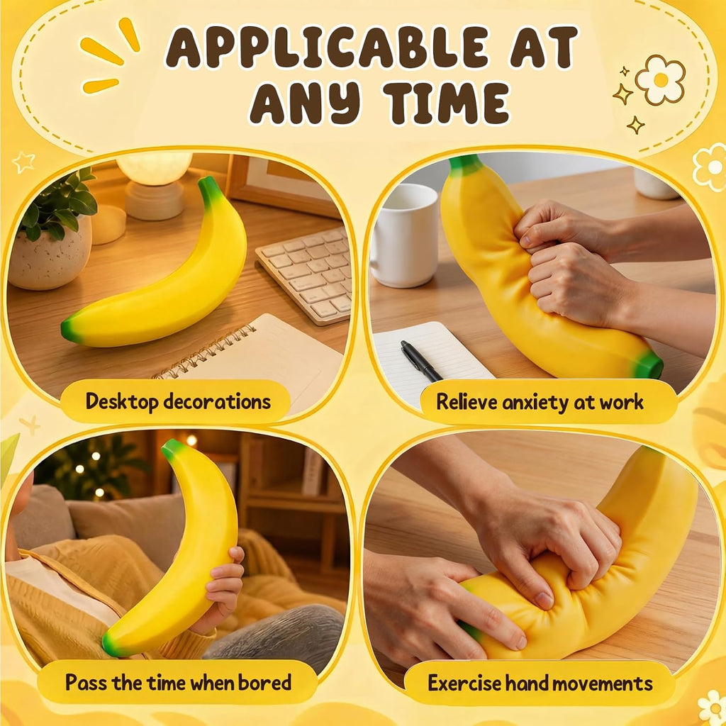 18In Giant Banana Squishy, 2026 New Jumbo Bannana Squishy Squeeze Toy, Slow Rising Soft Squishys Bananas Toys for Stress Relief