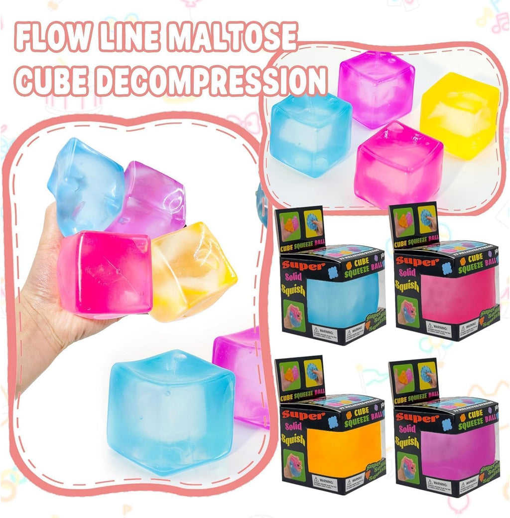 Premium Big Block Cube ,Ice Cube Squishies Toys,Durable, Slow-Rebound Fingertip Exquisite Spherical Ice Cube with Boxgift-Ready (Blue)