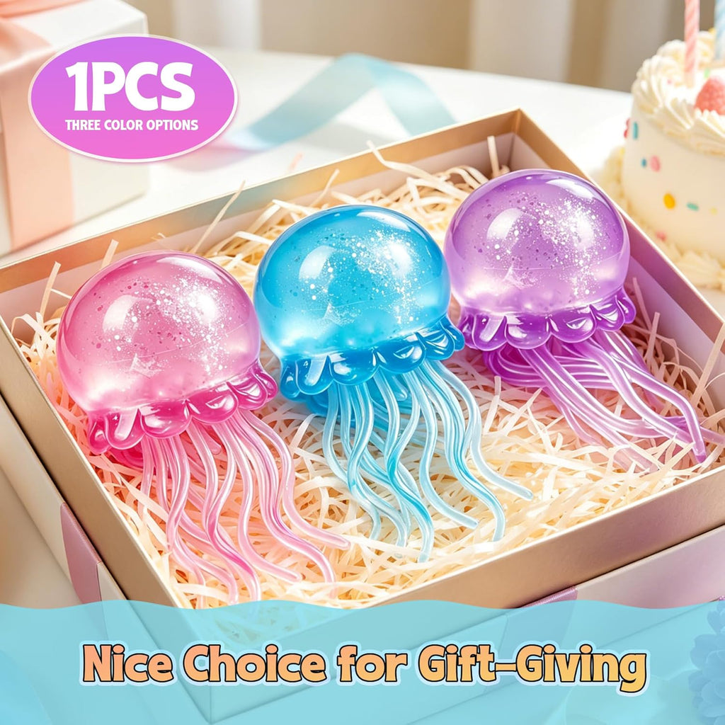 Jellyfish Squeeze Toy,2.16Inch Jellyfish Squishy Malt Filled Squishy Sensory Fidget Toy,Ultra Soft Moldable Slow Rise Stress Relief Toy for Adults Anxiety Relief(Blue)