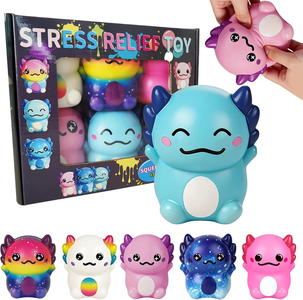 Big Axolotl Squishy, Slow Rising Squishy, Big Axolotl Squishy Fidget Toys, Big Axolotl Squishies for Adult, Party Favors, Birthday Gifts Stocking Stuffers (Dark Blue)