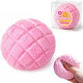 Crunchy Pineapple Bun Squishy - Bead Filled Squeeze Fidget Toy, Realistic Food Replica Design Sensory Squeeze Ball with Crunchy ASMR Feel for Adults，Pink