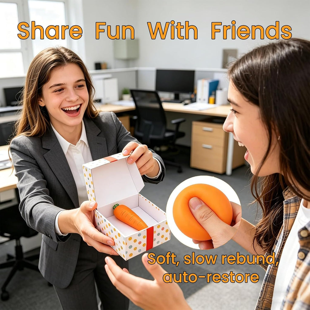 Carrot Squishy Stress Ball,5.5Inch(1Pcs) | Squi Shy Vegetable Ultra Squishy and Moldable Slow Rise Relaxing Sensory Fidget Stress for Anxiety Relief Orange(1Pcs)