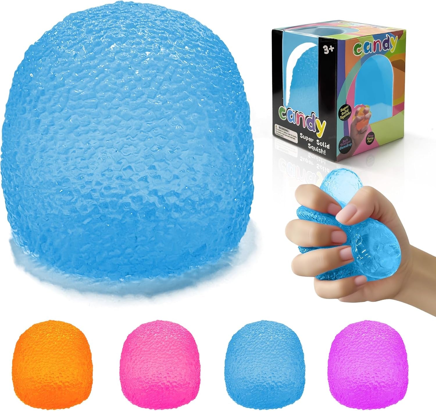 Stress Balls-Gumdrop Squishy Stress for Kids and Adults, Super Solid Squeeze Ball, Sensory for Stress Relief, Birthday, Easter Basket Stuffers and Party Favors(Pink)
