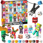 Unleash Imagination with 20 Pcs Magnetic Action Figures Playset - Creative Building Block City Toys for Kids 6+ with 360° Rotating Arms and Legs, Perfect Birthday Gift for Boys and Girls