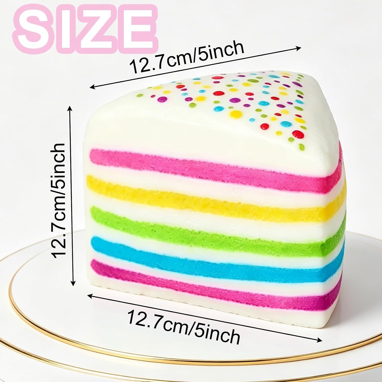 1PCS Rainbow Cake Squishy Ball,Jumbo Slow Rising Fidget Squeeze,Relief Squishies Stress,Squeeze Ball Sensory for Anxiety Stress