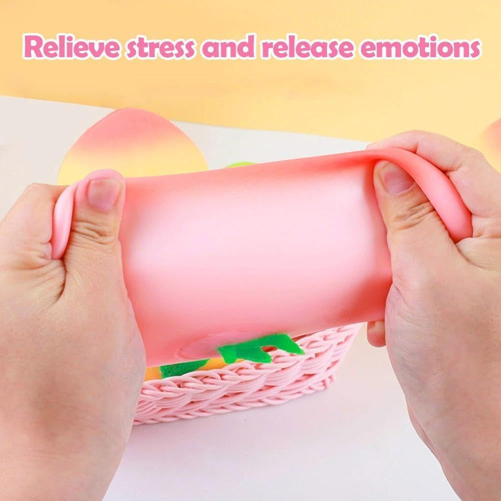 Peach Peach Toys Slow Rising Soft Peach Fruit Toy, Stress Relief Squishy(Pink)