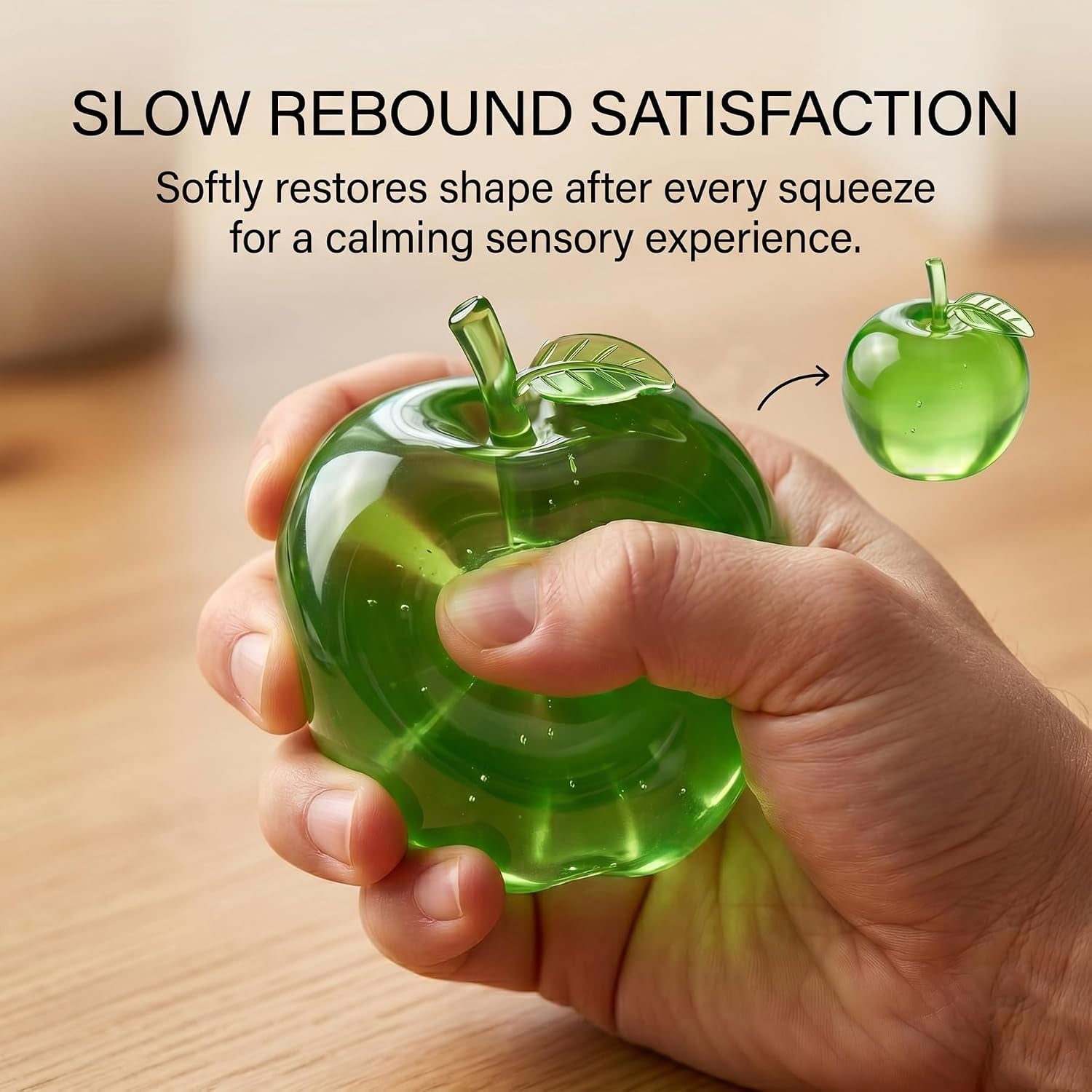 2Pcs Pink & Green Apple Squishy Toy, Cute Rebounding Fruit Stress Relief | Cute Pink & Green Apple Squishy Toy Set & Squishy Apple. Soft Flexible Rebounding Novelty Stress Toy for Anxiety Relief.