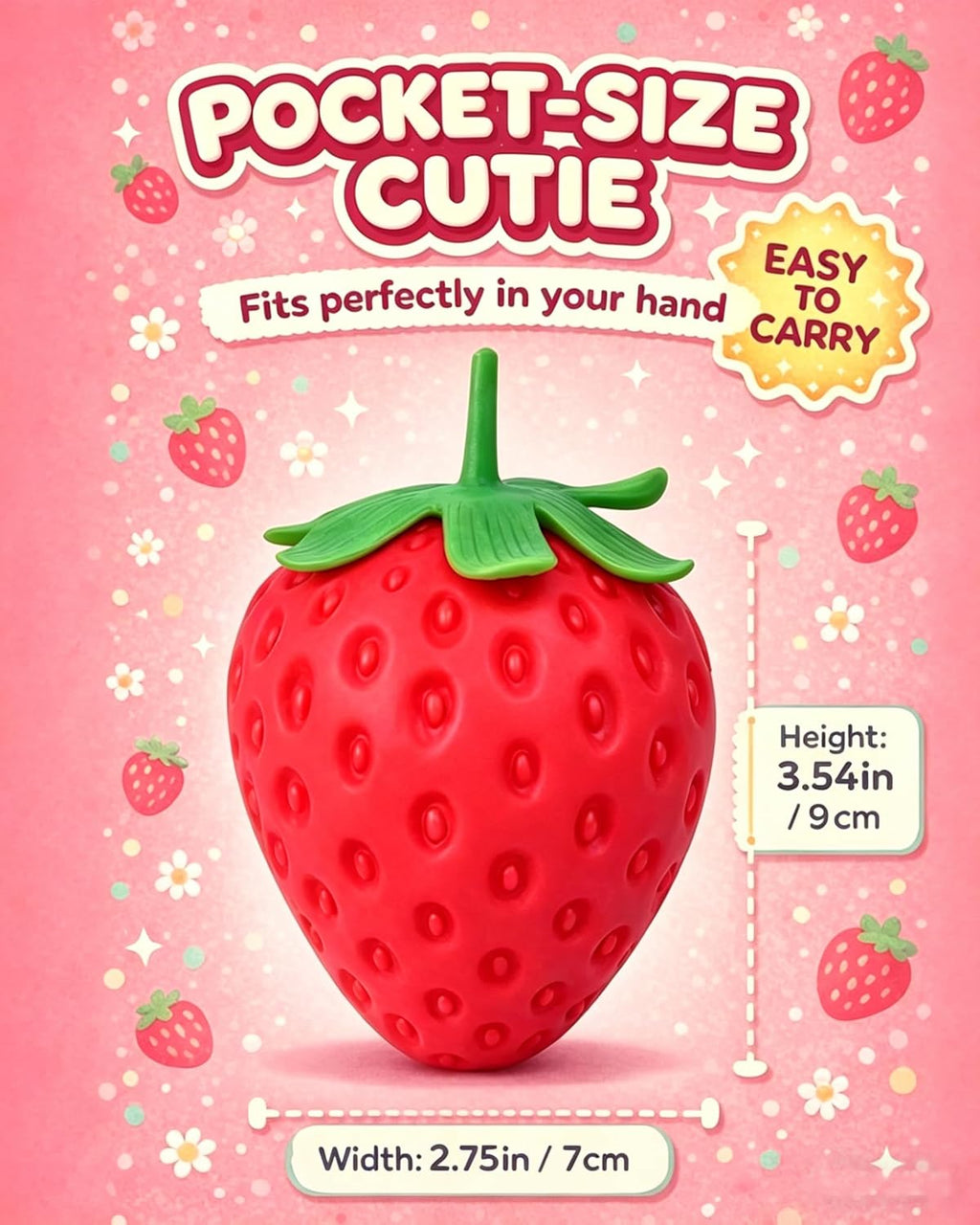 Strawberry Squishy, Realistic Strawberry Ball Relieve Stress and Anxiety,Party Favor Slow Rise Pressure Release Toy