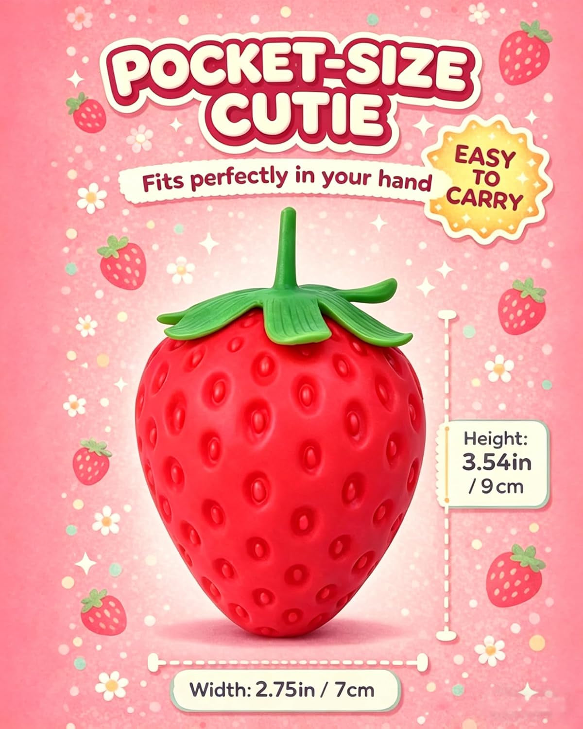 Strawberry Squishy, Realistic Strawberry Ball Relieve Stress and Anxiety,Party Favor Slow Rise Pressure Release Toy