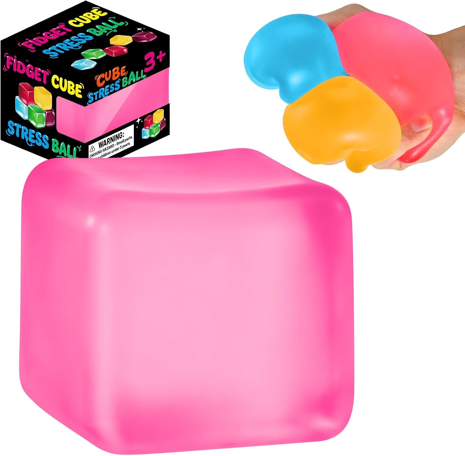 Squishy Cube for Kids & Adults, Ice Cube Squishy Slow Rising Squishy Fidget Toys, Squeeze Toys for Stress Relief, Classroom Prizes Party Favors Birthday Gifts(Blue)