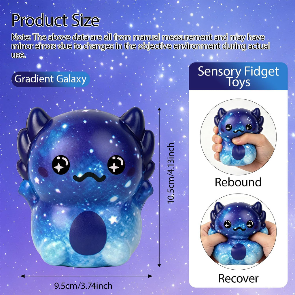 Big Axolotl Squishy, Slow Rising Squishy, Big Axolotl Squishy Fidget Toys, Big Axolotl Squishies for Adult, Party Favors, Birthday Gifts Stocking Stuffers (Dark Blue)