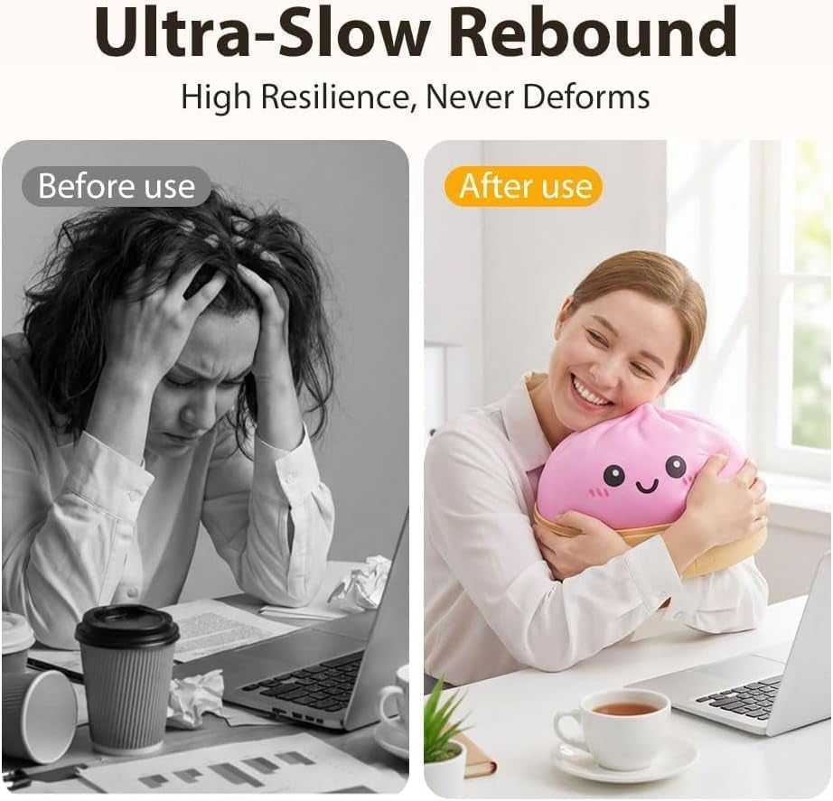 Giant Dumpling Cute Squishy Stress Ball,Jumbo Soft Slow Rising Dumpling Stress Ball,Large Dumpling Cute Squishy,Stress Relief Desk for Office Home Study Adults(Colorful L: 25Cm/10 Inch（No Basket）