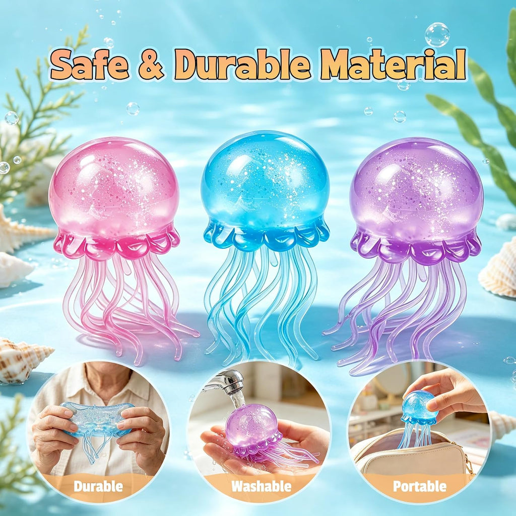 Jellyfish Squeeze Toy,2.16Inch Jellyfish Squishy Malt Filled Squishy Sensory Fidget Toy,Ultra Soft Moldable Slow Rise Stress Relief Toy for Adults Anxiety Relief(Blue)