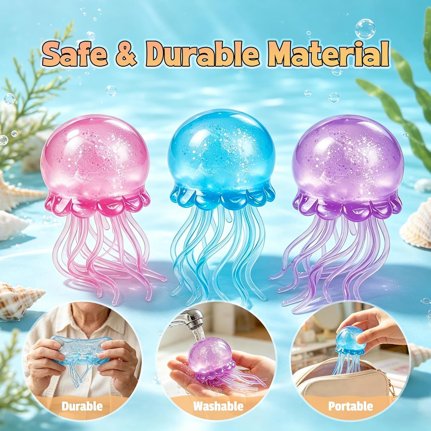 Jellyfish Squeeze Toy,2.16Inch Jellyfish Squishy Malt Filled Squishy Sensory Fidget Toy,Ultra Soft Moldable Slow Rise Stress Relief Toy for Adults Anxiety Relief(Blue)