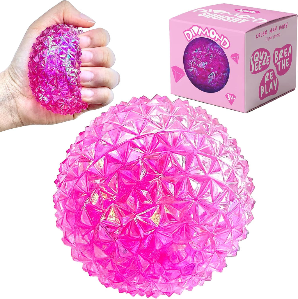 Premium Diamond Stress Ball, Odor-Free Slow Rise Cool Sensory Squishy Nice Squeeze Fidget Cute Toy - Easy to Clean - Durable - Gift-Ready - Children Safety Certificate & ASTM Certified 3+