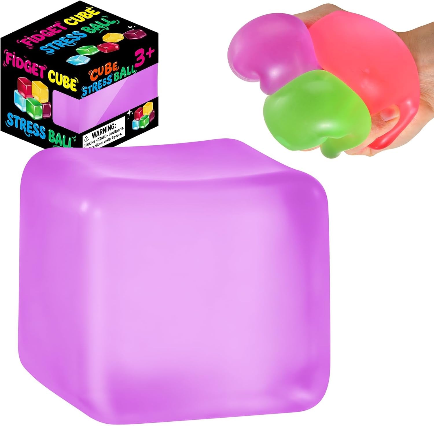 Squishy Cube for Kids & Adults, Ice Cube Squishy Slow Rising Squishy Fidget Toys, Squeeze Toys for Stress Relief, Classroom Prizes Party Favors Birthday Gifts(Blue)