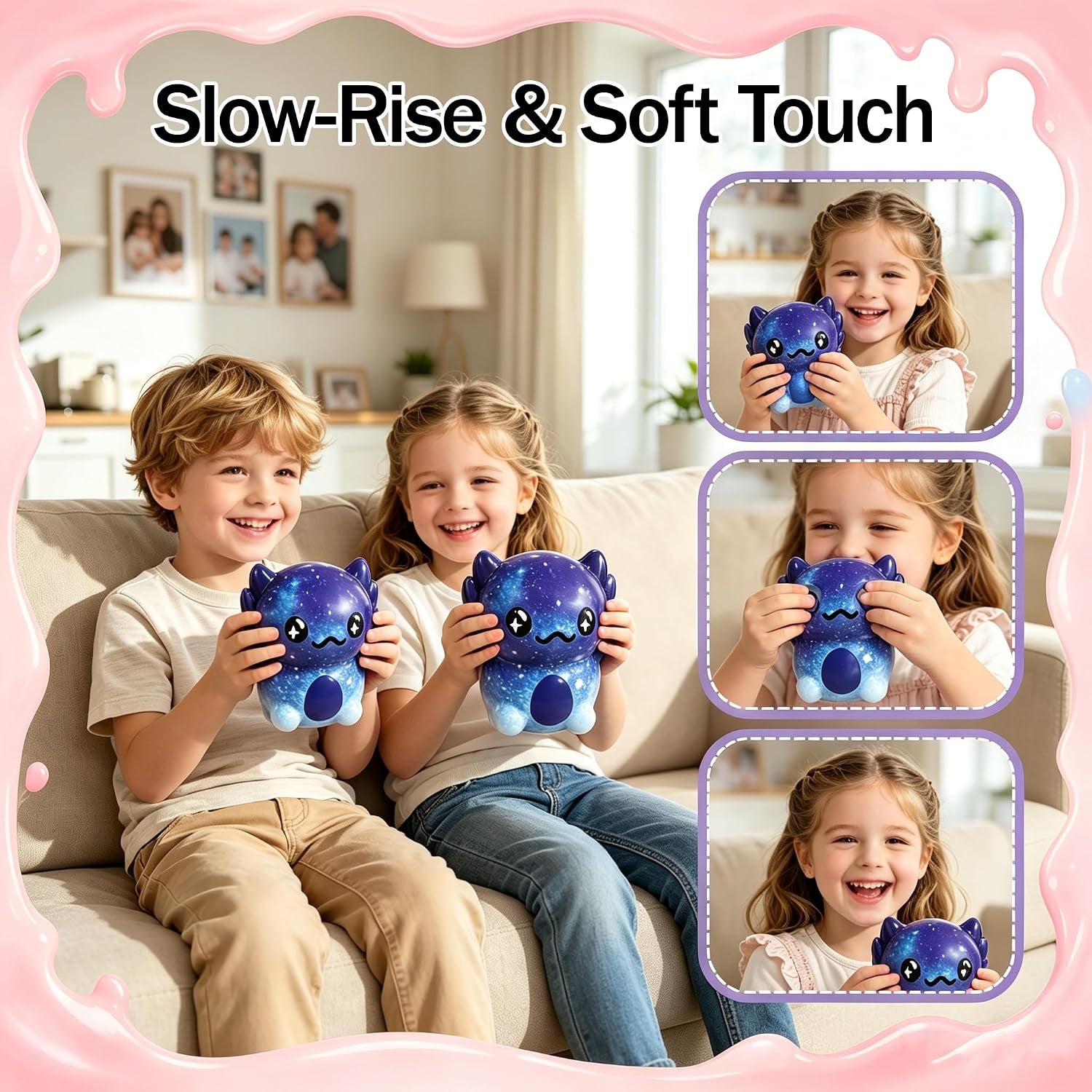 Big Axolotl Squishy, Slow Rising Squishy, Big Axolotl Squishy Fidget Toys, Big Axolotl Squishies for Adult, Party Favors, Birthday Gifts Stocking Stuffers (Dark Blue)
