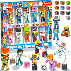 Unleash Imagination with 20 Pcs Magnetic Action Figures Playset - Creative Building Block City Toys for Kids 6+ with 360° Rotating Arms and Legs, Perfect Birthday Gift for Boys and Girls