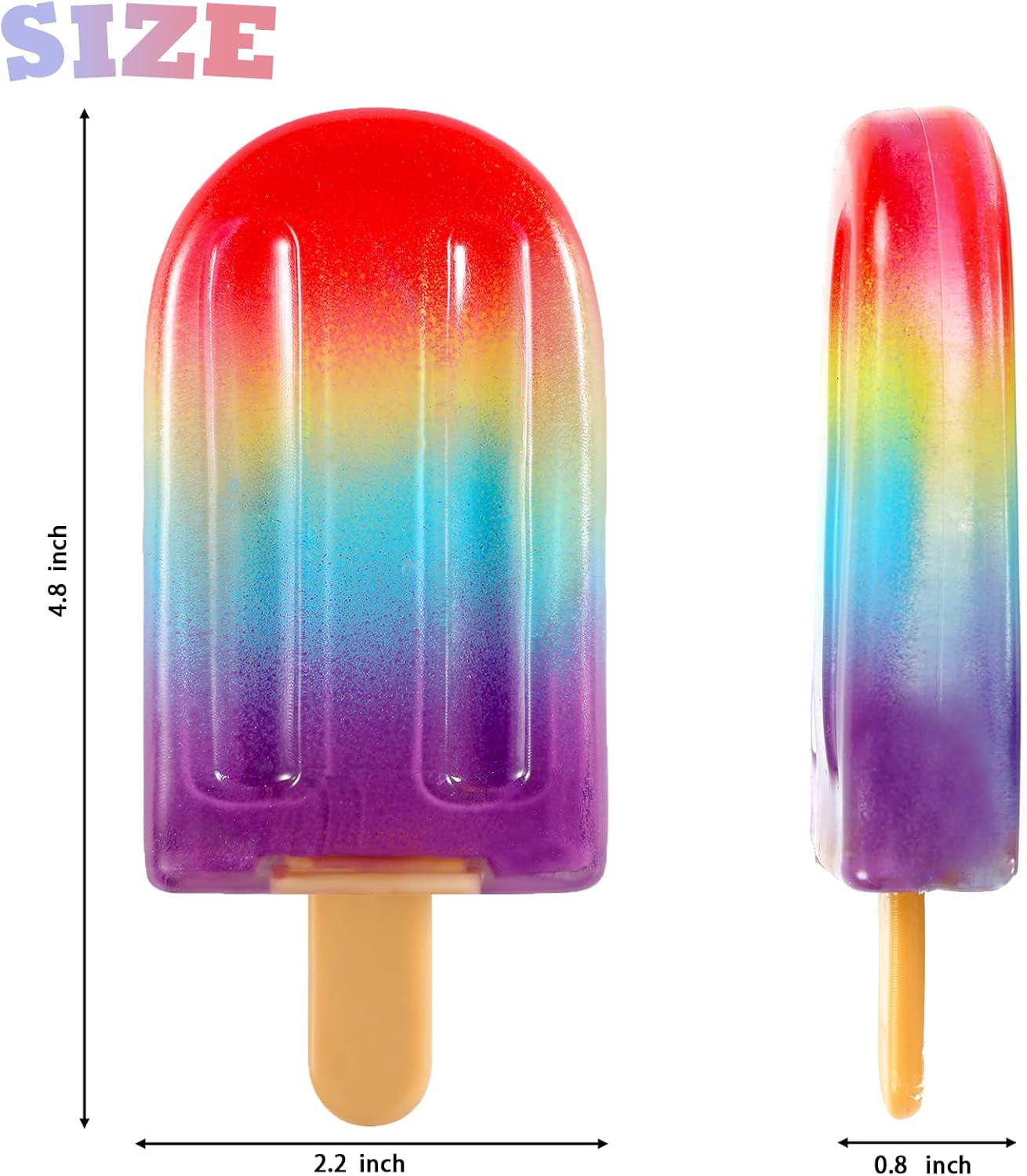 Popsicle Squishy Sugar Ice Cream Squishies Squeeze Toys | Slow Rising Texture,Leakproof Structure, Soft Tactile Feel for Kids Teens Adults Travel,Office Study & Summer Classroom Prize