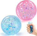 2 PCS Coconut Oil Squishy, Shapeable No Rebound Stress Relief Ball, Fun Sensory Fidget Toy, Study Work Relaxation Desk Decor, Fun Anxiety Gift for Adults & Kids(Blue+Pink)