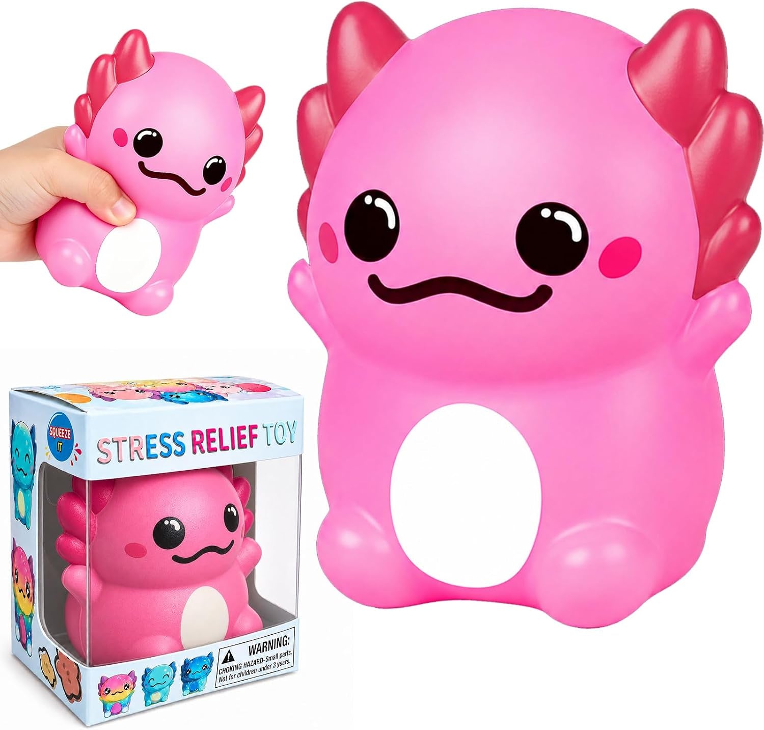 Big Axolotl Squishy, Slow Rising Squishy, Big Axolotl Squishy Fidget Toys, Big Axolotl Squishies for Adult, Party Favors, Birthday Gifts Stocking Stuffers (Dark Blue)