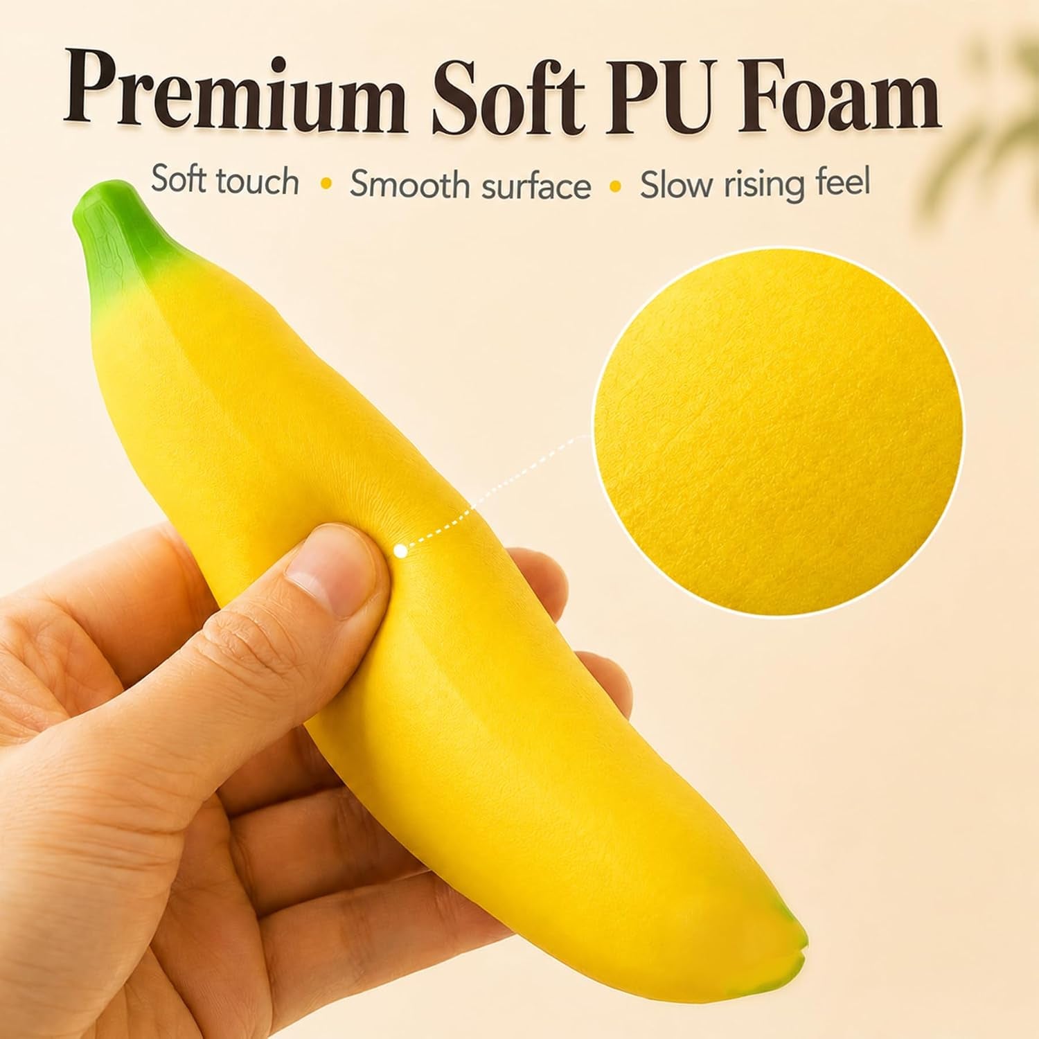 Banana Squishy Toy 2026 New Giant 7 Inch Jumbo PU Foam Stress Relief Toy | Soft Banana Squishy Jumbo Toy. Durable PU Foam Giant Stress Relief Toy for Work, Daily Relaxation & Anxiety.