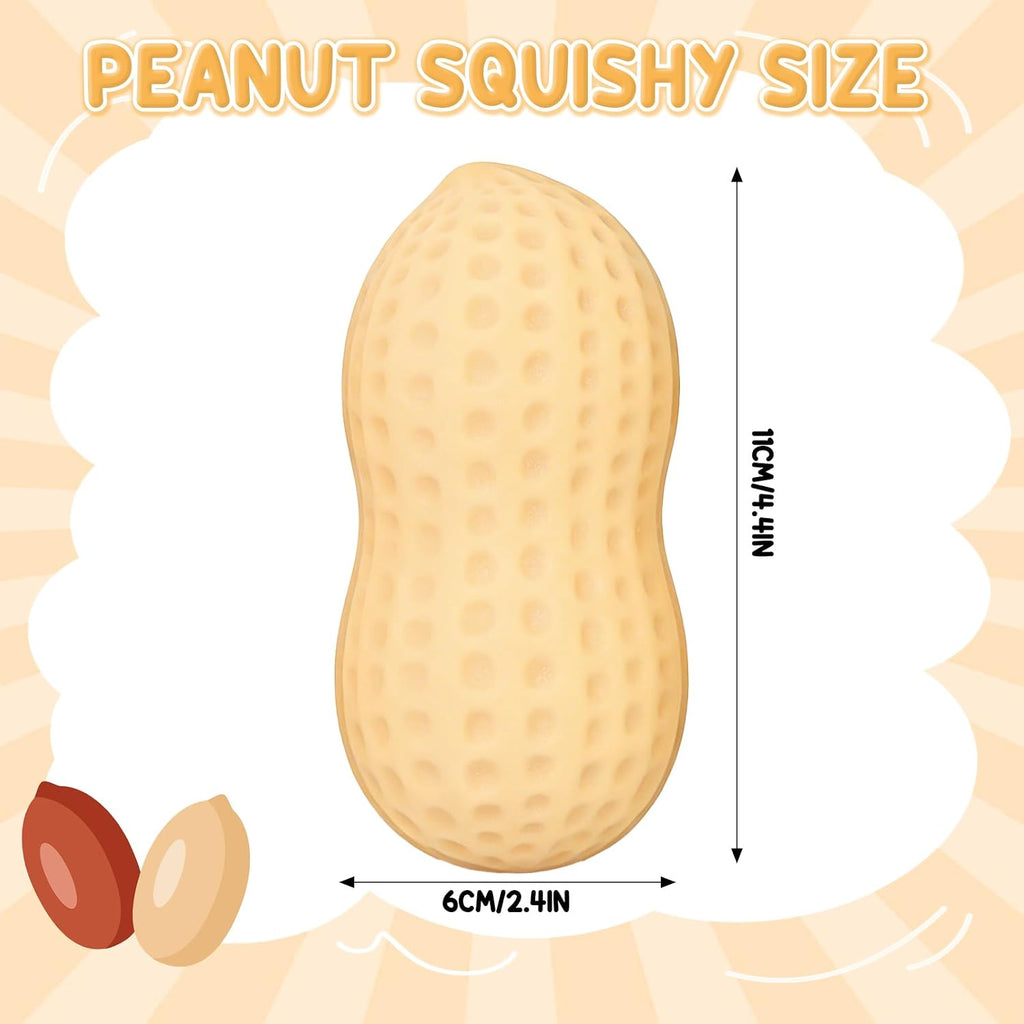 Peanut Shape Stress Relief Bal, Peanut Squishies Toys, Soft Squeeze Fidget, Hand Grip Decompression Ball for Office Desk Focus Relaxation Portable (2PCS)