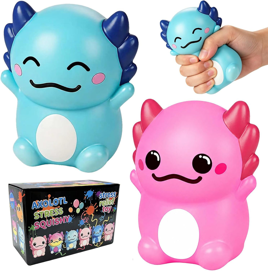 Big Axolotl Squishy, Slow Rising Squishy, Big Axolotl Squishy Fidget Toys, Big Axolotl Squishies for Adult, Party Favors, Birthday Gifts Stocking Stuffers (Dark Blue)