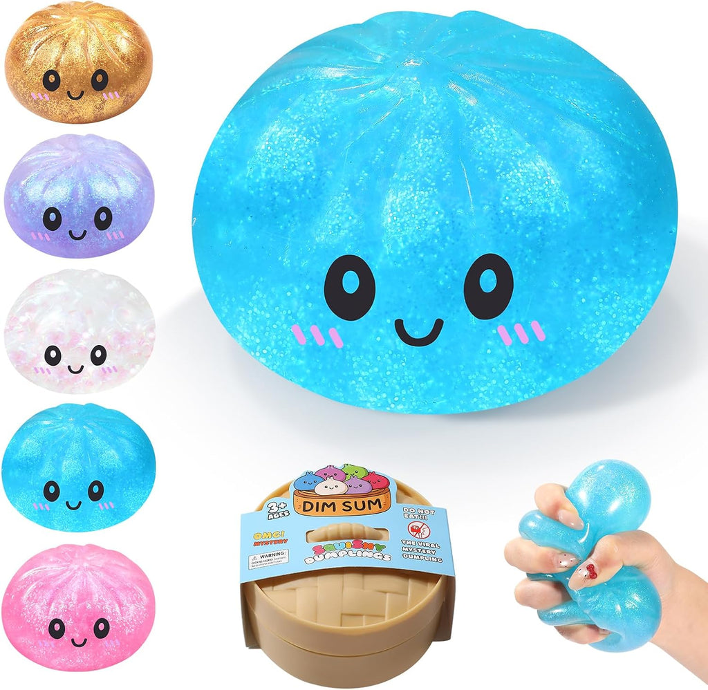 Glitter Squishy Fidget Toys,Viral Squeeze Toys for Teens Adults | Stress Ball Squishies for Halloween,Travel Toy,Christmas Stocking Stuffer