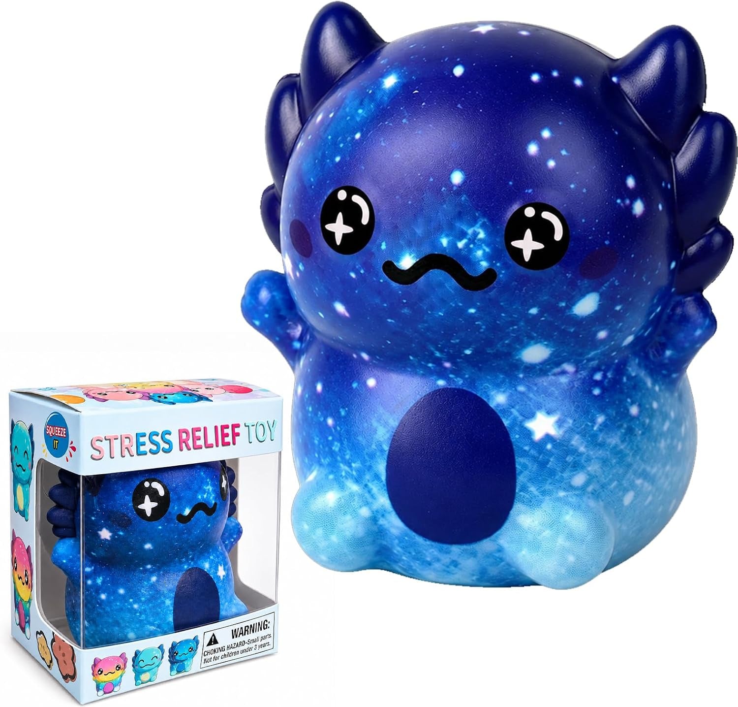 Big Axolotl Squishy, Slow Rising Squishy, Big Axolotl Squishy Fidget Toys, Big Axolotl Squishies for Adult, Party Favors, Birthday Gifts Stocking Stuffers (Dark Blue)