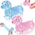 2 Pack Dachshund Squishy, Weiner Dog Squishy Glitter Dachshund Slow Rise Fidget for Anxiety Relief Stress Ball for Children and Adults Soft Squeeze Desk Gadget for Home Office Travel