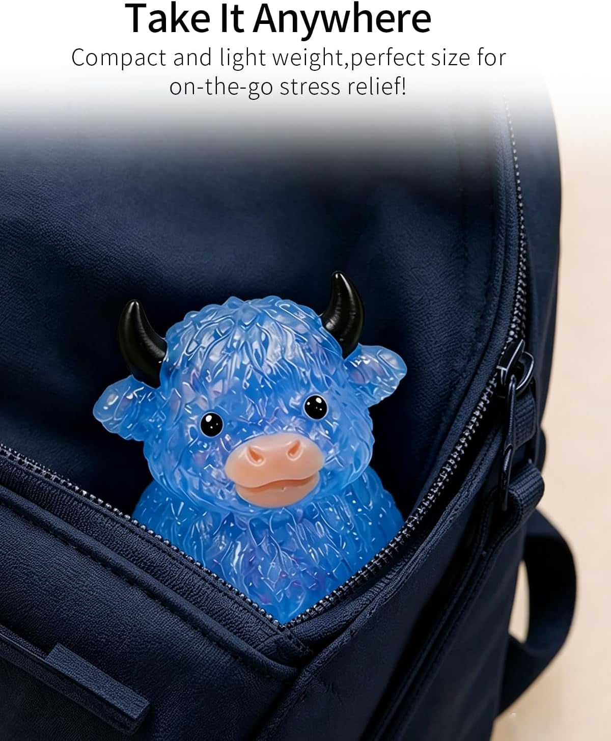 4PCS Highland Cow Squishy Fidget Toys,Glitter Squeeze Sensory Toys Ultra-Soft Slow Rising Stress Relief Anxiety Relief Desk Decor for Home and Office,Christmas Birthday Gift Party Favors