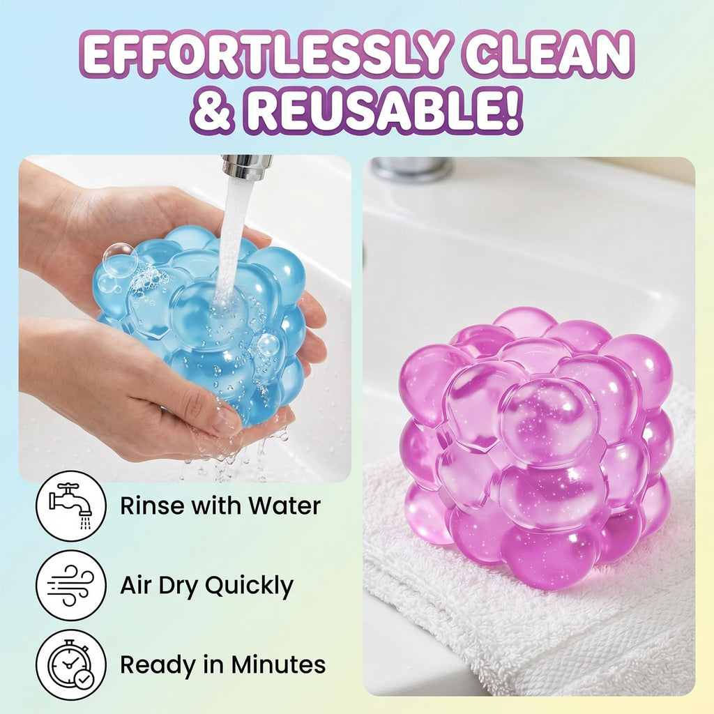 4Pcs Ice Cube Squishy Fidget Toy, Puffwize Soft Textured Sensory Toy with Irregular Shape for Anxiety Relief and Improving Focus,Party Favors Gift for Kid&Adults