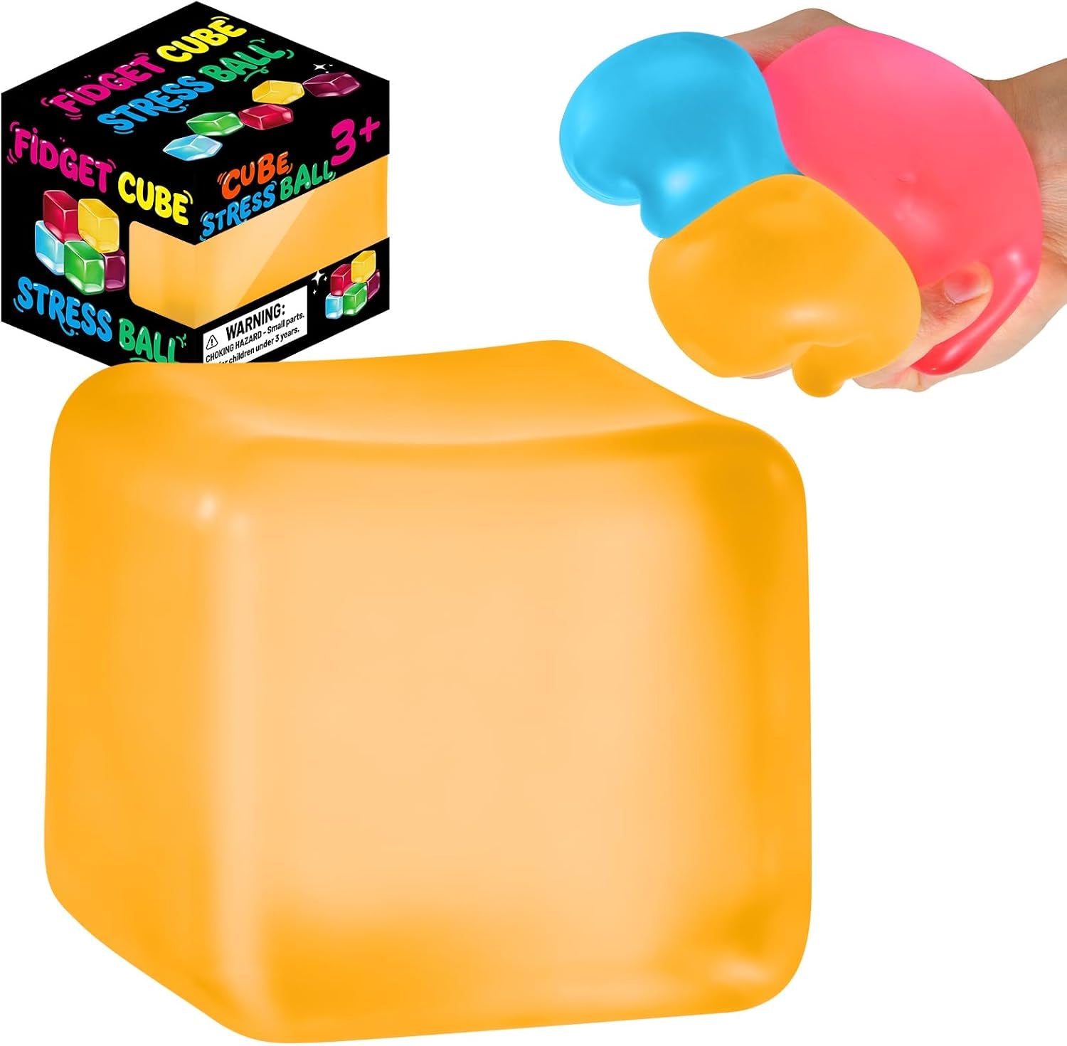 Squishy Cube for Kids & Adults, Ice Cube Squishy Slow Rising Squishy Fidget Toys, Squeeze Toys for Stress Relief, Classroom Prizes Party Favors Birthday Gifts(Blue)