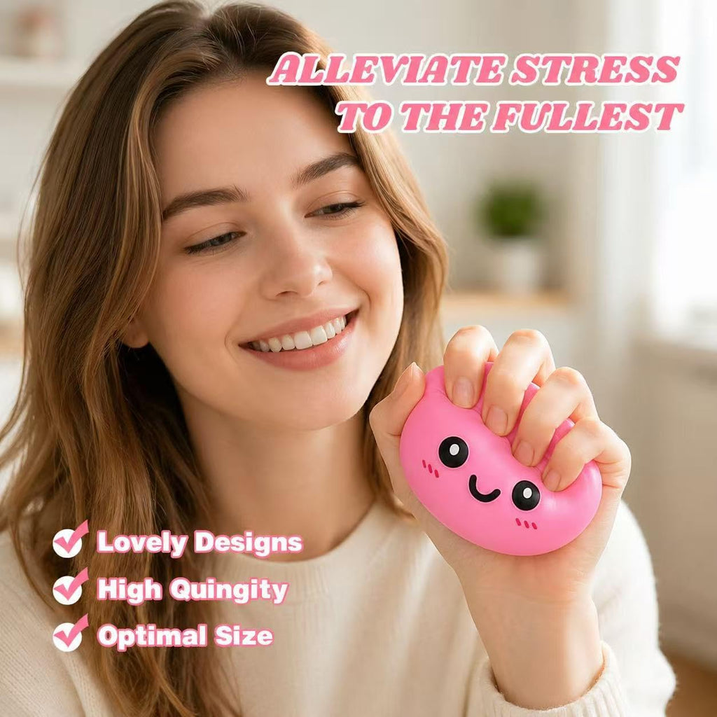 Dumpling Squishies, Glitter Dumpling Mystery Box, Fidget Sensory Toy for Adults,Colorful Dumplings Stress Balls with Food Steamer,Stretchy Desk Toys (Pink)